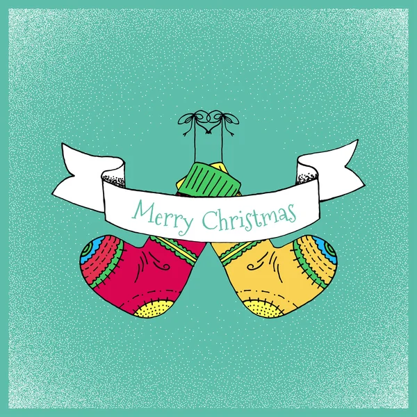 Рождественские носки в стиле мультфильма — стоковый вектор