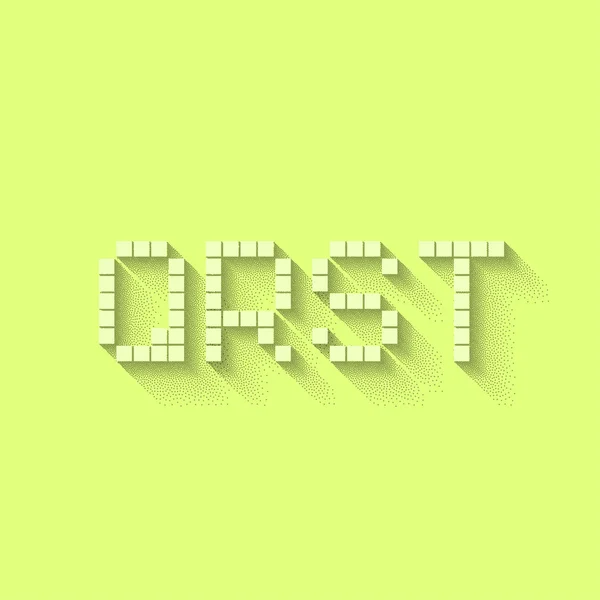 Q R S T Flat Pixel Alphabet — Stock Vector