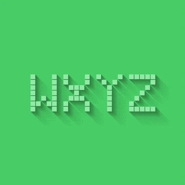 W X Y Z Flat Pixel Alphabet — Stok Vektör