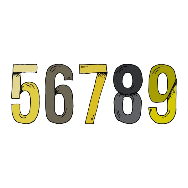 5 6 7 8 9 Cartoon Style Hand Drawn Font — Διανυσματικό Αρχείο