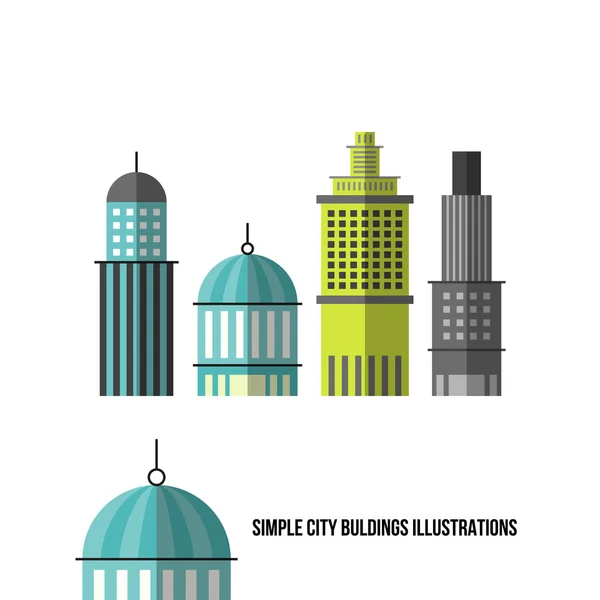 Illustrations set - Simple flat City Buldings icons ロイヤリティフリーのストックイラスト