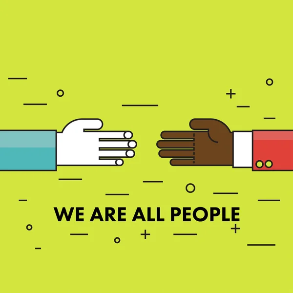 我们都是人。扁薄线励志海报. — 图库矢量图片