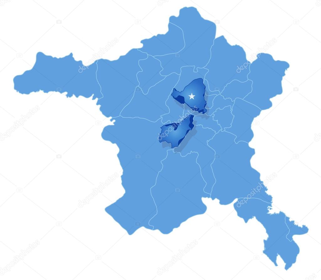 Map of Ankara - Yenimahalle is pulled out