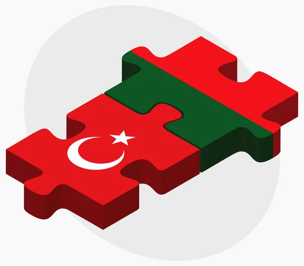 Turkije en Portugal vlaggen — Stockvector