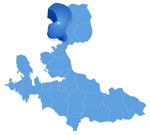 Mapa de Izmir - Dikili se saca — Archivo Imágenes Vectoriales