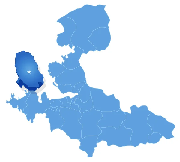 Map of Izmir - Karaburun is pulled out — Stock Vector