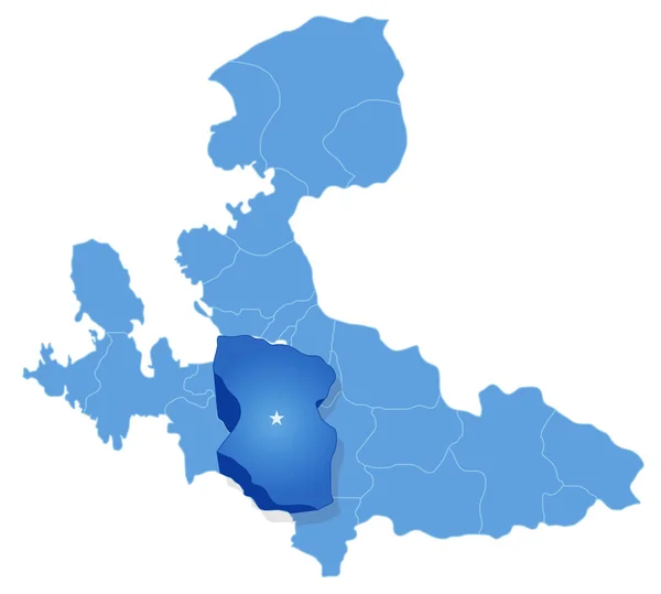 Mapa de Izmir - Menderes se saca — Archivo Imágenes Vectoriales