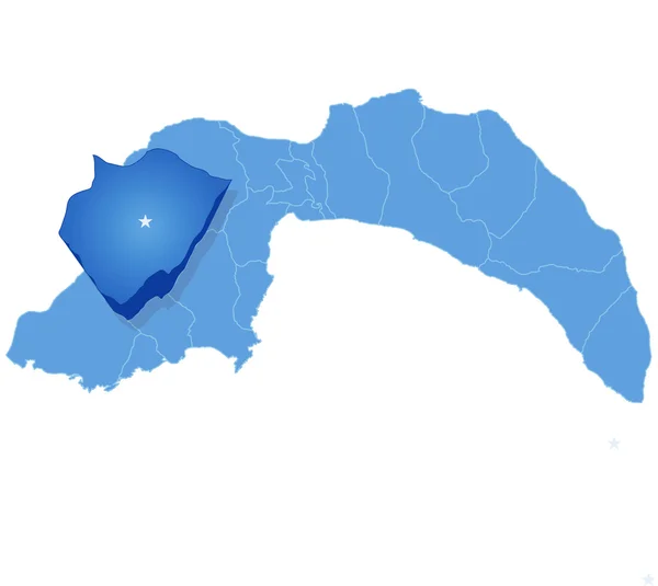 Kaart van Antalya - Elmali wordt teruggetrokken — Stockvector