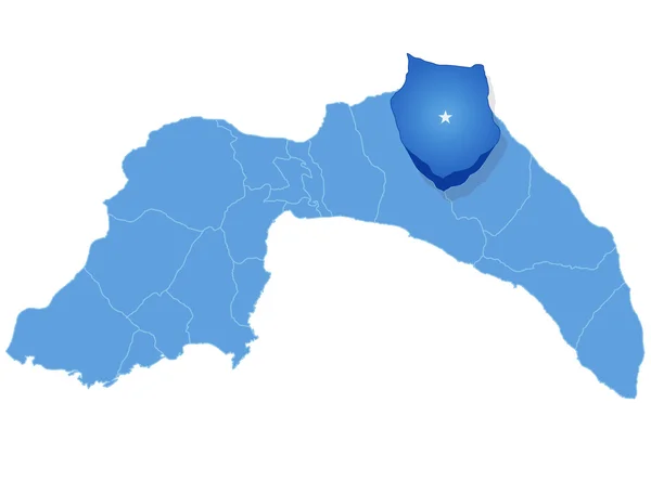 Mapa de Antalya - Ibradi se saca — Vector de stock