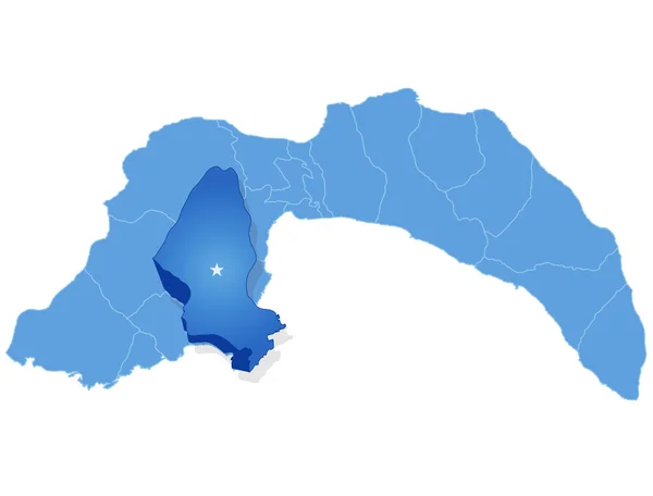 La mappa di Antalya - Kumluca è tirata fuori — Vettoriale Stock