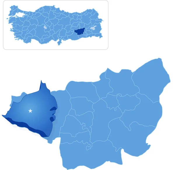 Carte de Diyarbakir - Cermik est retiré — Image vectorielle