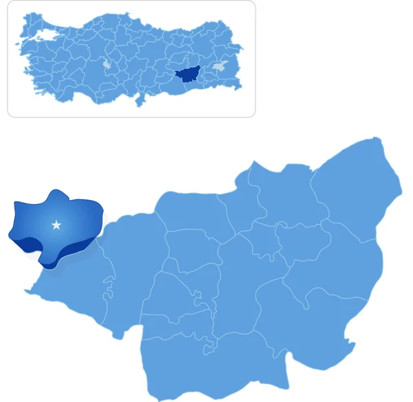 Mapa de Diyarbakir - Cungus se saca — Archivo Imágenes Vectoriales