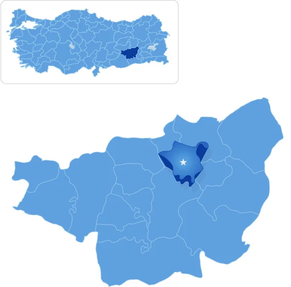 Kaart van Diyarbakir - Kocakoy wordt teruggetrokken — Stockvector