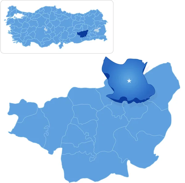 Mapa de Diyarbakir - Piolhos é puxado para fora — Vetor de Stock