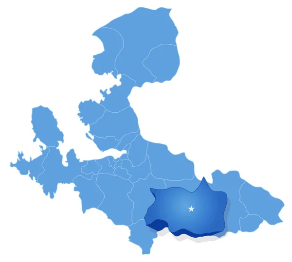 Map of Izmir - Tire is pulled out — Stock Illustration Map of Izmir - Tire is pulled out Stock Vector