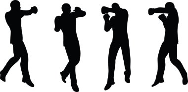 boksör işadamı vektör siluet