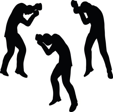 boksör işadamı vektör siluet