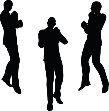 boksör işadamı vektör siluet