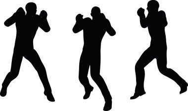 boksör işadamı vektör siluet