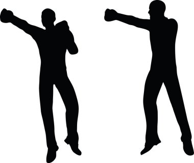 boksör işadamı vektör siluet