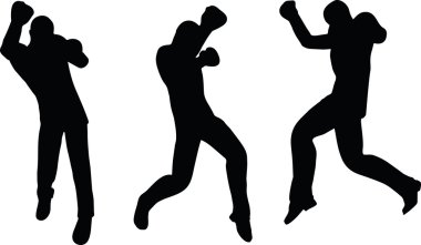 boksör işadamı vektör siluet