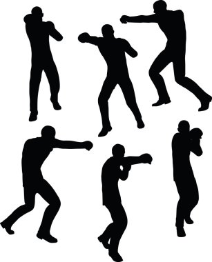 boksör işadamı vektör siluet