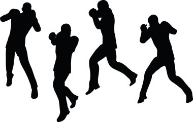 boksör işadamı vektör siluet