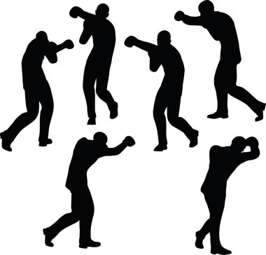 boksör işadamı vektör siluet