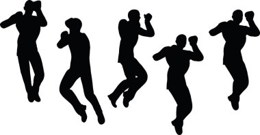 boksör işadamı vektör siluet