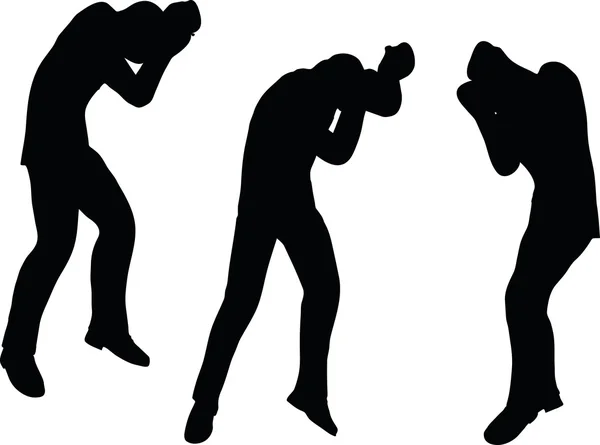 Boxer Geschäftsmann Vektor Silhouette — Stockvektor