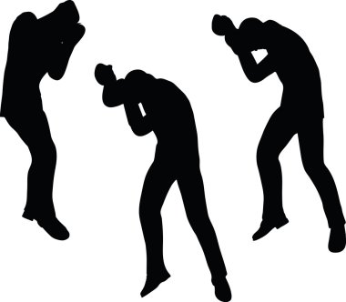 boksör işadamı vektör siluet