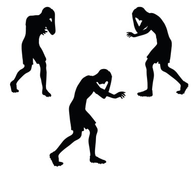 Futbol oyuncu siluet siyah