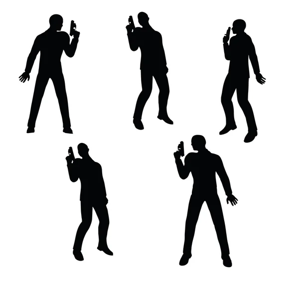 Homme d'affaires homme d'affaires silhouette en noir — Image vectorielle