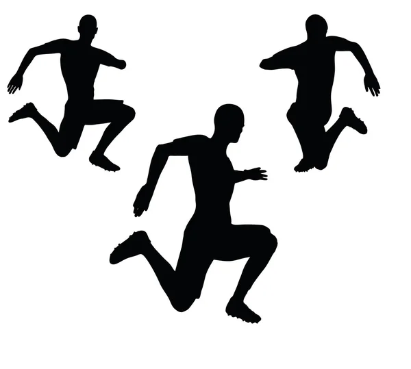 Soccer player silhuett i svart — Stock vektor