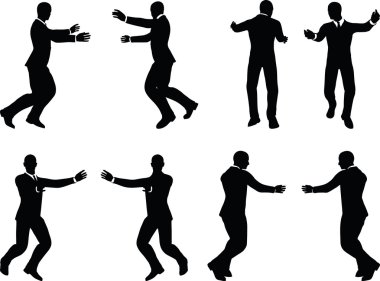 iş adamı siluet Push poz