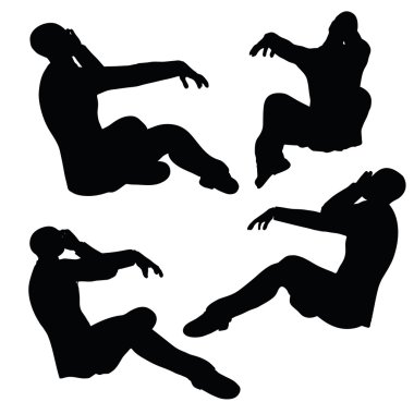 adam siluet endişeli poz