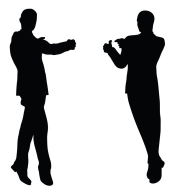 adam siluet mutlu poz