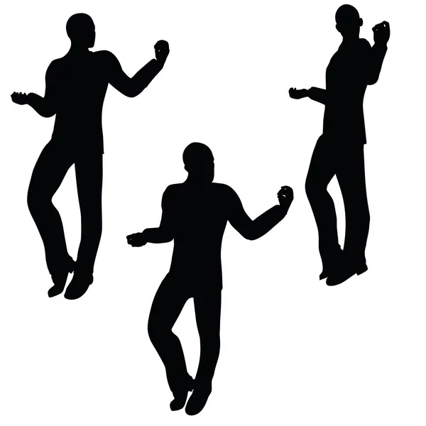 Man silhouet in gelukkig pose — Stockvector