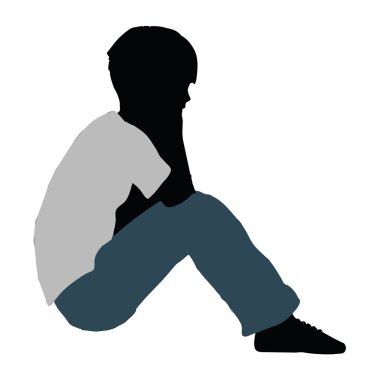 Çocuk siluet samimi konuşmak poz içinde