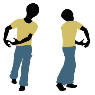 Çocuk siluet taşıma poz içinde