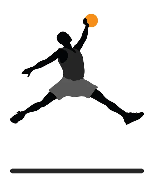 Silueta de jugador de baloncesto — Archivo Imágenes Vectoriales