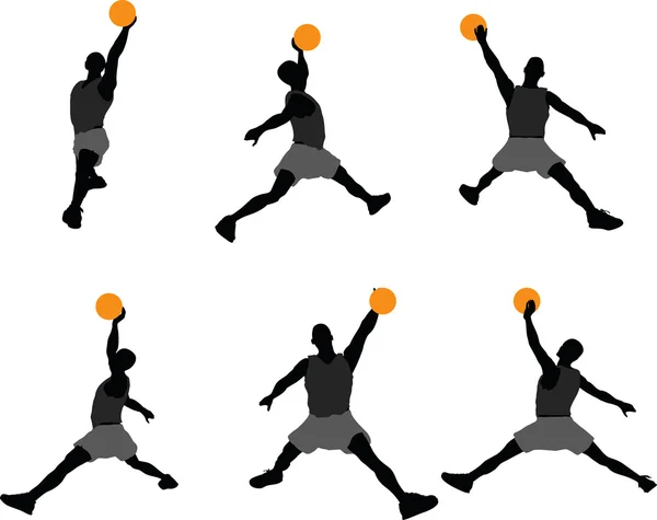 Basketbol oyuncusu siluet — Stok Vektör