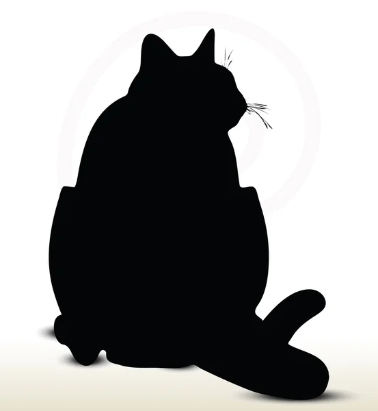 Silhouette de chat — Image vectorielle