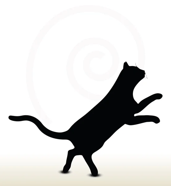 Silueta de gato — Vector de stock