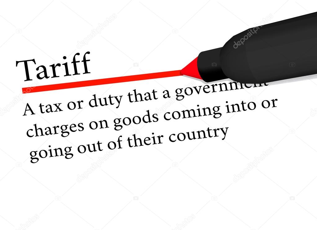 term of tariff underlined in red color by a pen