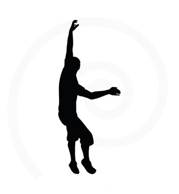 Beyaz arkaplanda insan silueti izole edildi