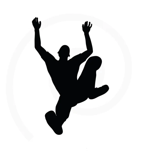 Illustration des Senior Climber Mann Silhouette — Stockvektor