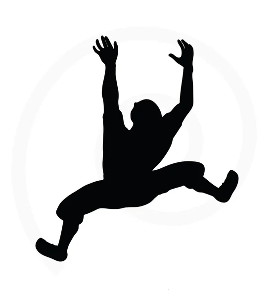 Illustrazione silhouette di uomo scalatore anziano — Vettoriale Stock