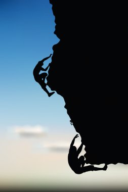 üst düzey dağcı adam siluet çizimi