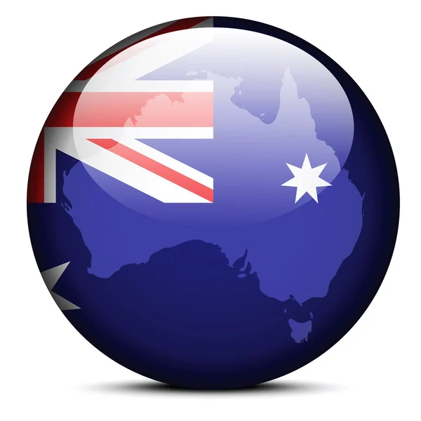 Ilustración de Mapa en el botón de la bandera de Commonwealth of Australia — Archivo Imágenes Vectoriales